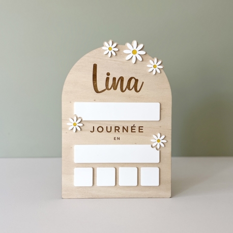 Pancarte rentrée scolaire effaçable modèle marguerites