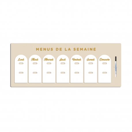 Planning mural plexiglas menus de la semaine, organisateur maison design