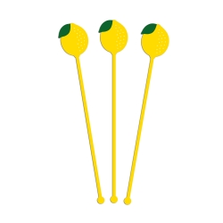 Touillette originale jaune citron, décoration cocktail été