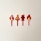 Lot de 4 piques pompier, anniversaire enfant pompier