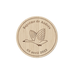 Magnet en bois oie à personnaliser baptême anniversaire