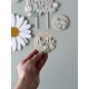 Magnet en plexiglas marguerite, cadeaux d'invités baptême