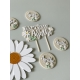 Baptême thème fleur marguerite, cadeaux d'invités magnet