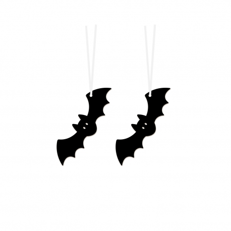 Lot de 2 suspensions chauve-souris, décoration arbre d'Halloween