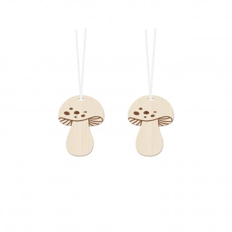 Arbre à décorer d'automne, champignons en bois