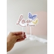 Anniversaire thème papillons, cake topper original à personnaliser