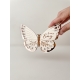 Invitation anniversaire enfant en bois, thème papillons