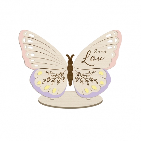 Décoration à poser anniversaire ou baptême thème papillon