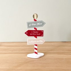 Panneau directionnel Noël, mini monde de Noël