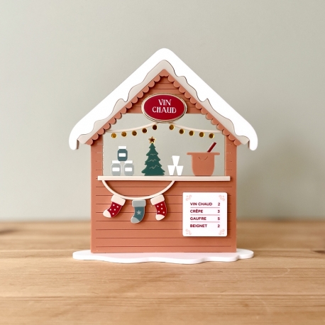 Le châlet de Noël miniature, stand Vin chaud