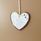 Suspension sapin de Noël à personnaliser, coeur blanc