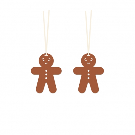 Suspensions pain d'épices, arbre à décorer en bois