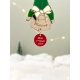 Suspension sapin de Noël personnalisée, lutin et cadeau