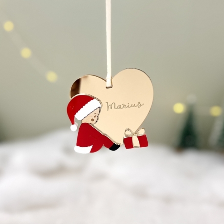 Boule de Noël à personnaliser, L'enfant au coeur Marie Savart