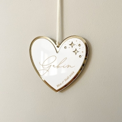 Boule de Noël personnalisée coeur plexiglas