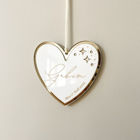 Boule de Noël personnalisée coeur plexiglas