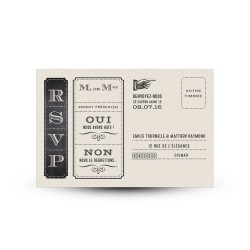 Carte réponse RSVP pour mariage vintage