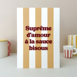 Affiche rayée plexiglas Suprême d'amour à la sauce bisous
