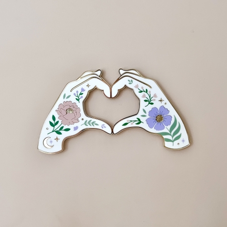 Décoration murale originale en plexiglas Coeur avec les mains