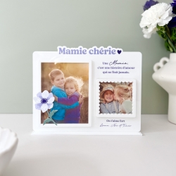 Cadre photos duo à personnaliser, cadeau original Mamie