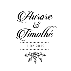 Tampon mariage personnalisé poésie d'hiver flocon neige