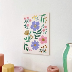 Affiche décorative en plexiglas Poésie florale, décoration colorée rose blush