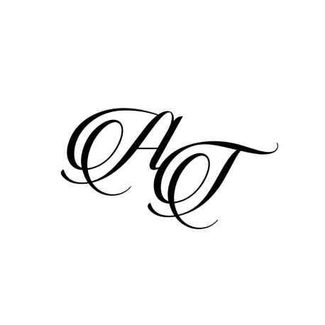 Tampon mariage personnalisé initiales calligraphie romantique