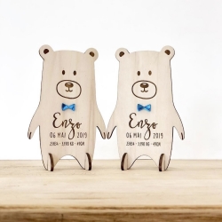 Faire-part naissance en kit en bois modèle ourson