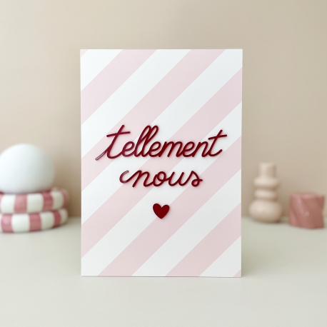 Affiche à rayures rose en plexiglas, affiche colorée Tellement nous