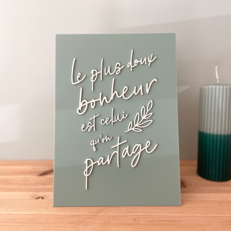 Décoration murale affiche en plexiglas citation, message famille