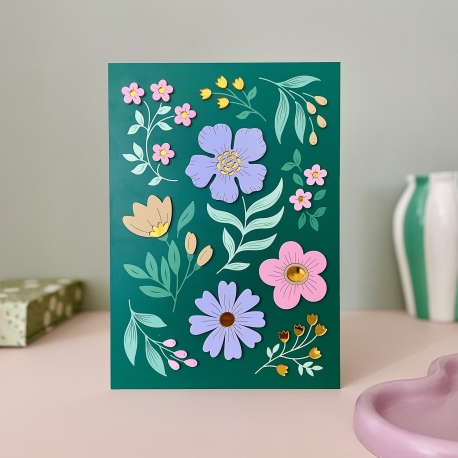 Affiche décorative en plexiglas Marché aux fleurs, décoration colorée