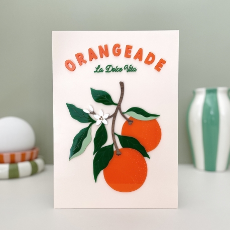 Affiche originale et colorée en plexiglas Orangeade