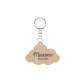 Porte clef en bois personnalisé nuage garçon avec prénom et date