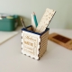 Pot à crayons en bois, cadeau fin d'année scolaire maitre
