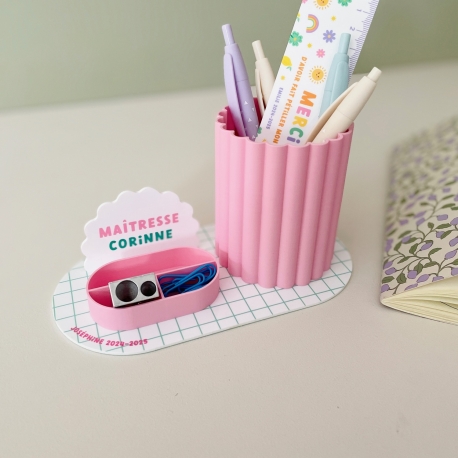 Set de bureau personnalisé et coloré, cadeau fin d'année maitresse