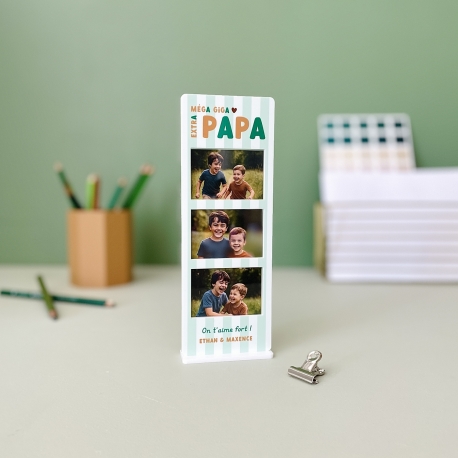 Cadre photo style photomaton à poser, cadeau fête des pères