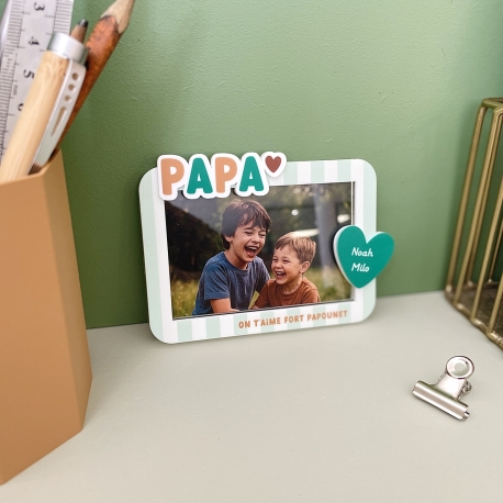 Magnet photo papa à personnaliser, cadeau coloré