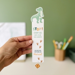 Marque-page enfant personnalisé, thème Dinosaures