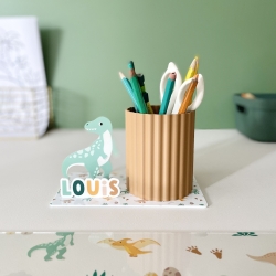Pot à crayons enfant à personnaliser, thème Dinosaures