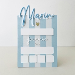 Pancarte premier jour d'école personnalisé, pancarte effaçable à rayures