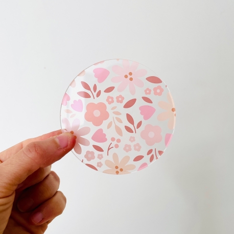 Dessous de verre en plexiglas, motif floral Liberty