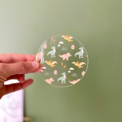 Dessous de verre en plexiglas motifs Dinosaures