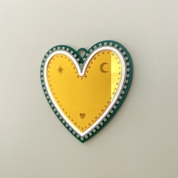 Décoration coeur miroir, décoration murale originale