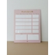 Planning mural mensuel original et décoratif, modèle bois peint rose