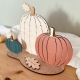 Décoration en bois trio de citrouilles