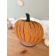 Décoration citrouille en bois à poser, décoration Halloween