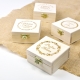 Boîte à alliances en bois personnalisée mariage champêtre lauriers