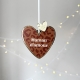 Boule de Noël en plexiglas, Coeur léopard terracotta