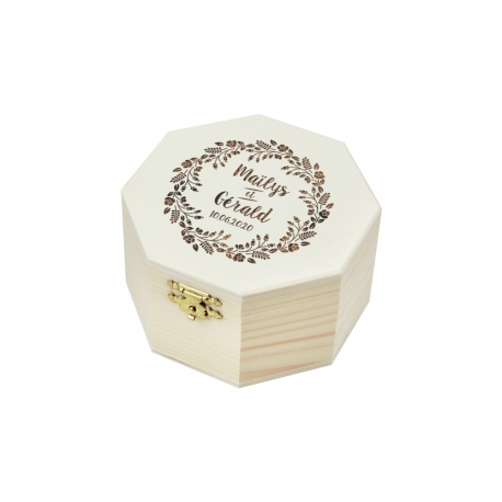 Boite à alliances en bois personnalisée porte à alliances original