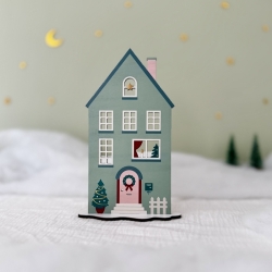 Maison de village de Noël, décoration de Noël en bois